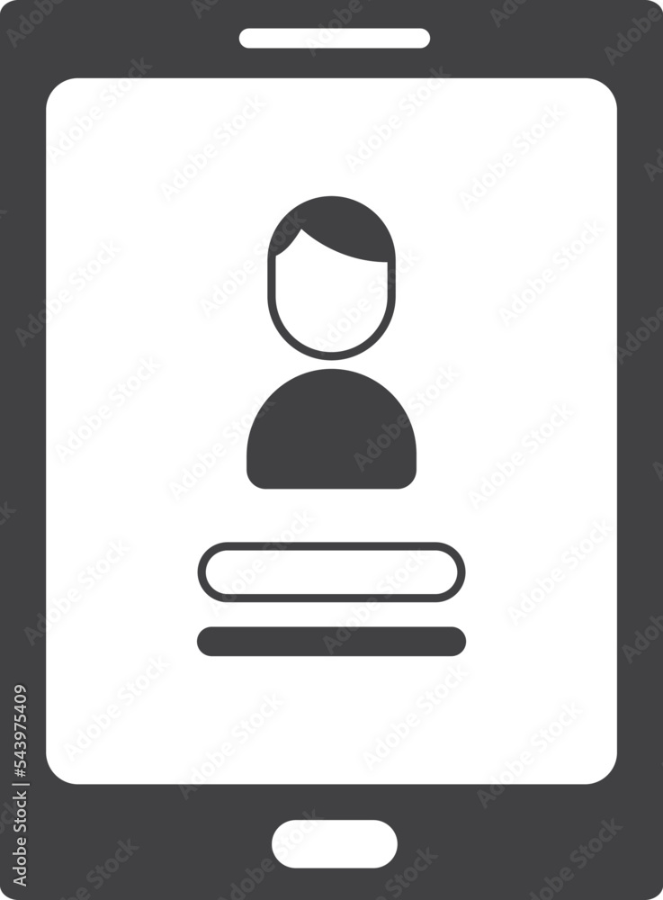 Tablet and login screen illustration in minimal style Tablet and login screen illustration in minimal style