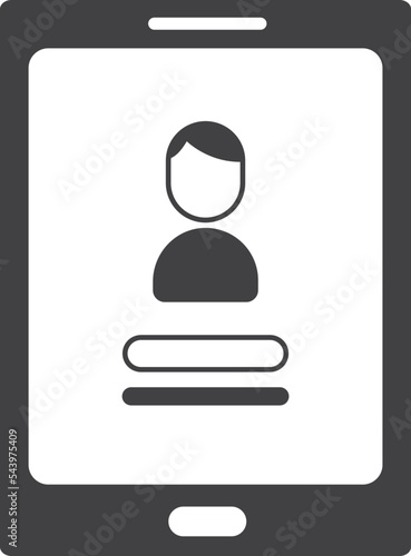 Tablet and login screen illustration in minimal style
