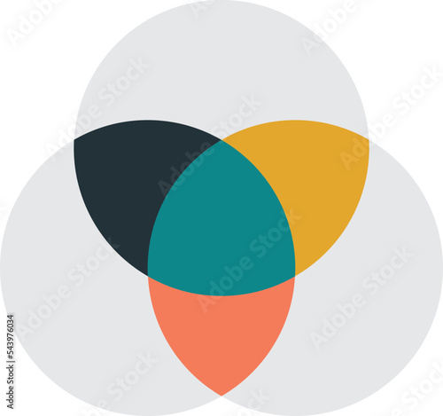 Free Download three piece circle illustration in minimal style - GFXLoad