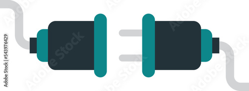 plug and wire illustration in minimal style