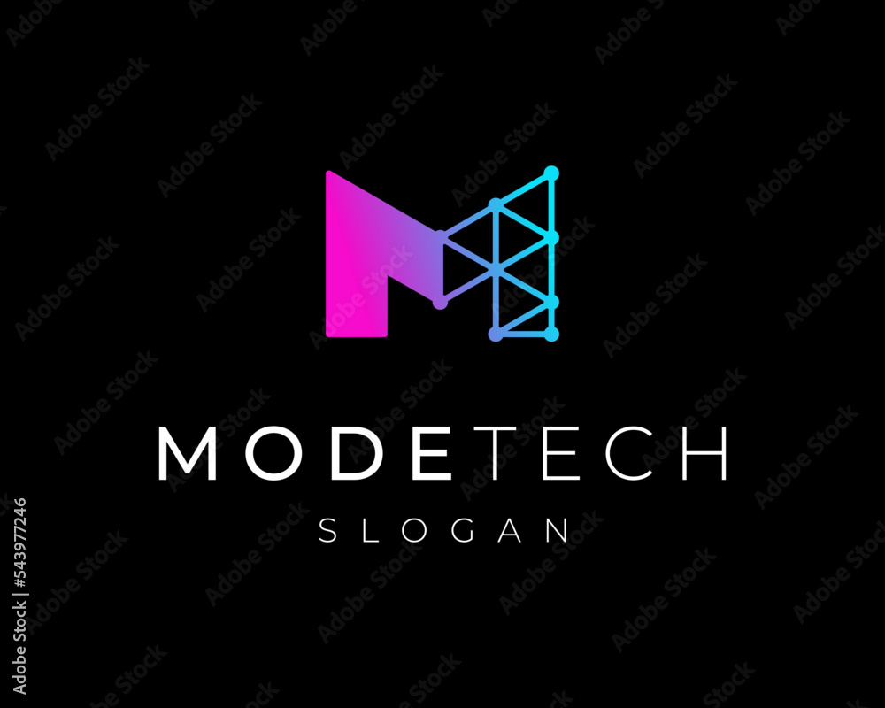Letter M Connection Technology Digital Network Futuristic Structure Shape Vector Logo Design Letter M Connection Technology Digital Network Futuristic Structure Shape Vector Logo Design