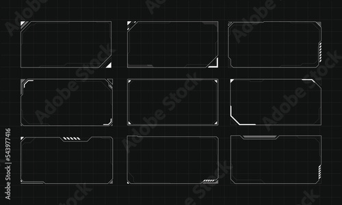 Hud frame futuristic game target borders scifi empty banners for text menu