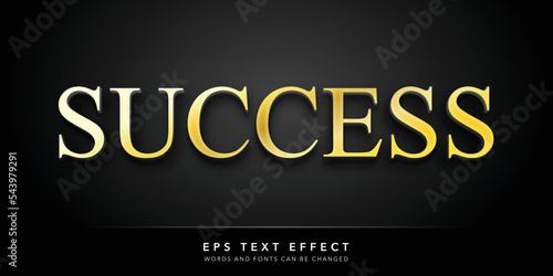 success 3d editable text effect
