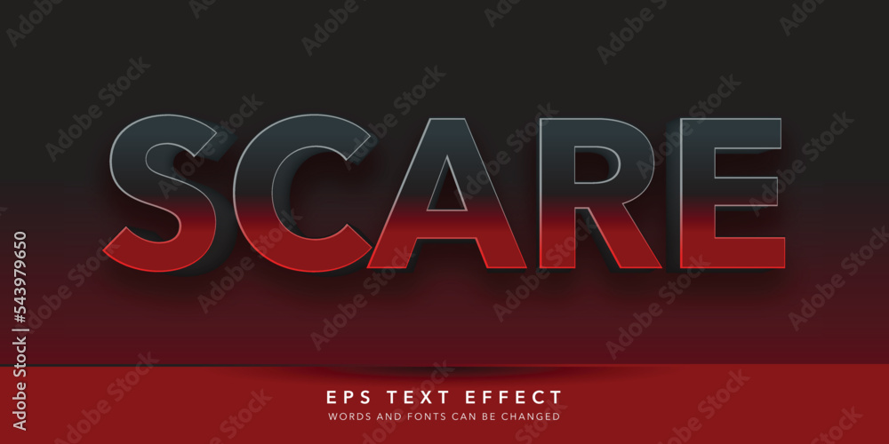 scare 3d editable text effect