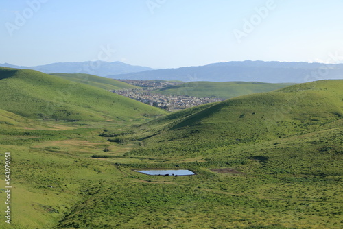 Rain water pond in the Tassajara Ridge near San Ramon, California photo