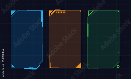Hud frame futuristic game target borders scifi empty banners for text menu