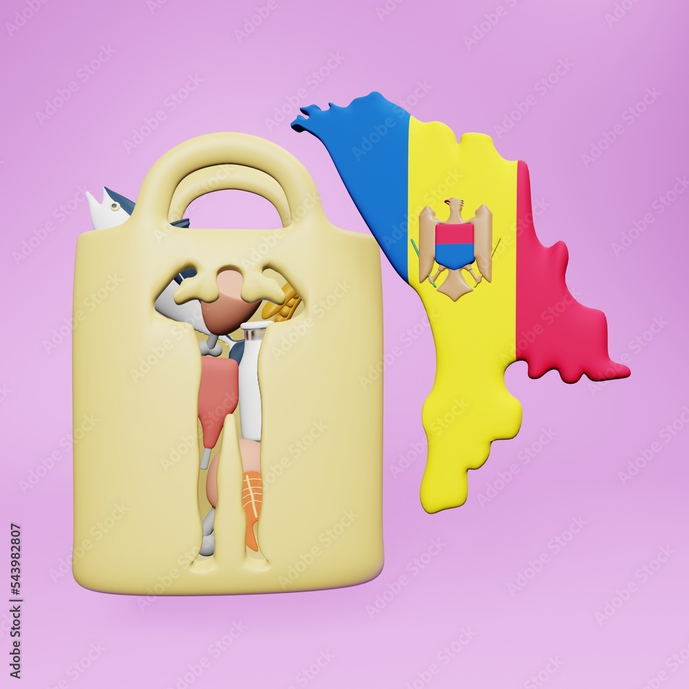 3d rendering of lung health in Moldova for social media content