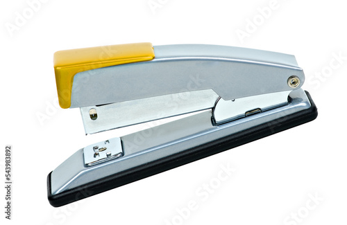 yellow stapler isolated photo