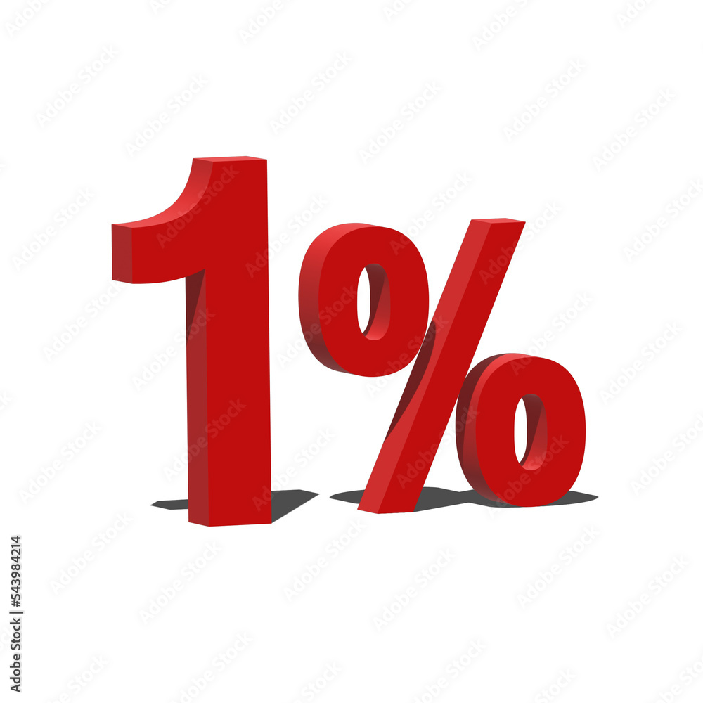 1 Percent Discount 3d Sign on White Background, Special Offer 1% Discount Tag, Sale Up to 1 Percent Off, Sale Symbol, Special Offer Label. 1 Percent Discount 3d Sign on White Background, Special Offer 1% Discount Tag, Sale Up to 1 Percent Off, Sale Symbol, Special Offer Label.