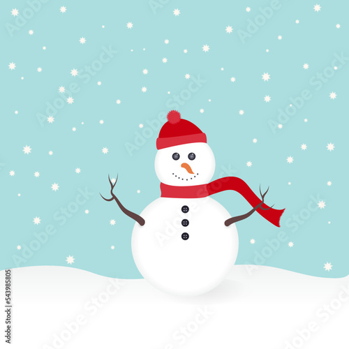 Snowman winter holiday vector illustration © Julee Ashmead