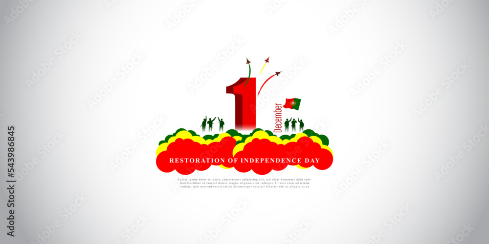 Fototapeta premium Vector illustration of happy Portgual independence day