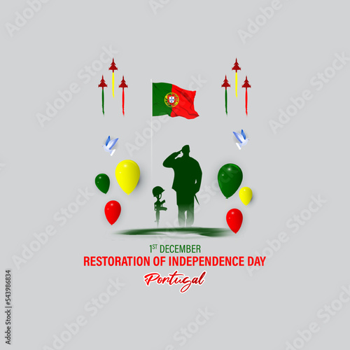 Vector illustration of happy Portgual independence day