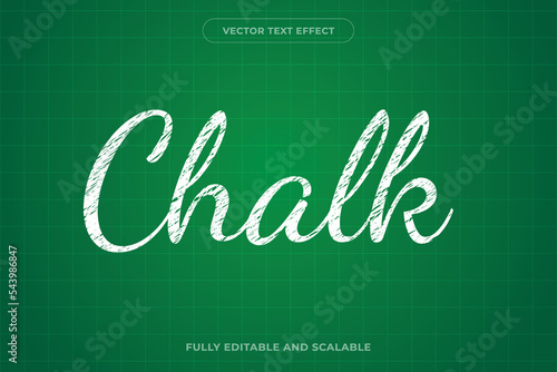 Editable text effect chalk style