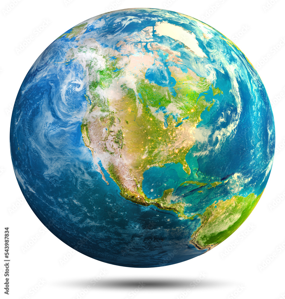 Planet Earth - USA. Elements of this image furnished by NASA. 3d rendering