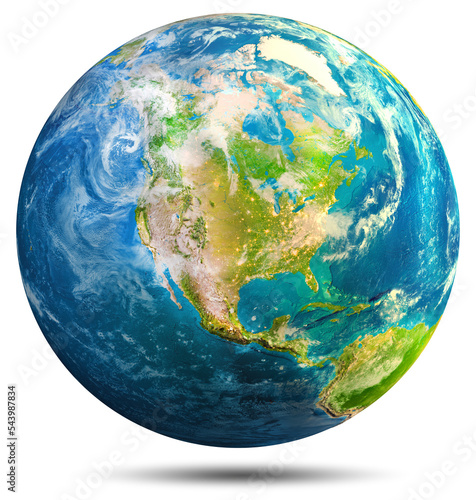 Planet Earth - USA. Elements of this image furnished by NASA. 3d rendering