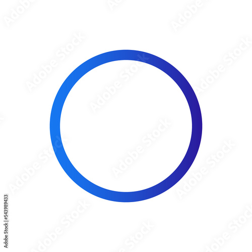 blank circle with gradient blue outline. round frame transparent png