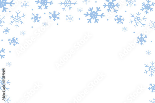 Falling snowflakes winter background on transparent background. PNG