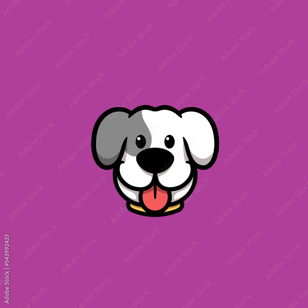 Cute Dog Head Cartoon