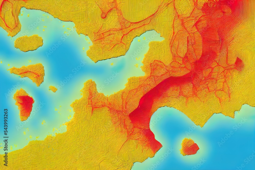 Brazil Topographic Map 3d realistic Brazil map Color 3d illustration