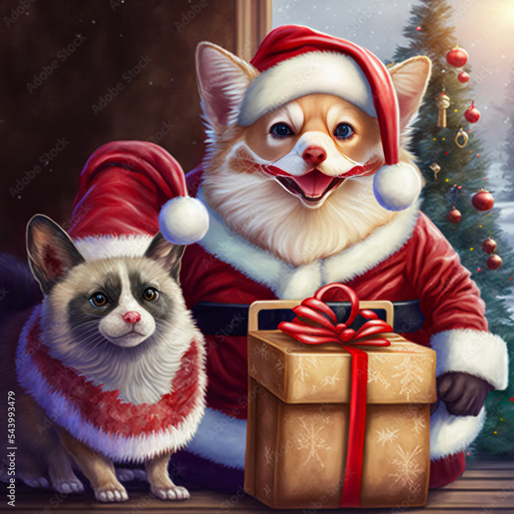 christmas dog with gifts christmas dog with gifts