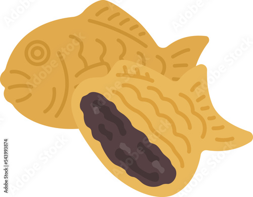 たい焼きの断面のイラスト
