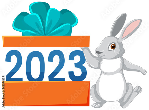 New Year 2023 rabbit sign icon