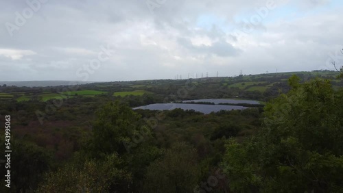 Wallpaper Mural Solar Panel Farm Reveal with Fast Rising Aerial Drone Shot Over Countryside Landscape in UK 4K Torontodigital.ca