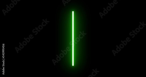 4k Animated Green Lightsaber on Black Background photo