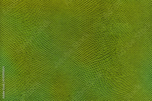 Green reptile texture in high quality. Stock photo of animal camouflage. Space for text in vertical orientation.