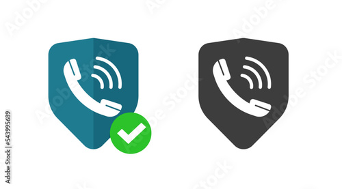Vászonkép Call secure spam protection of caller ID blocking service from robocall icon fla