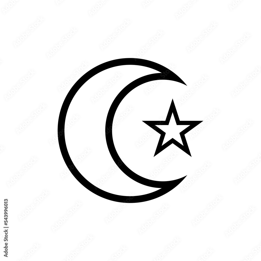 Vector illustration of moon star with lines Vector illustration of moon star with lines