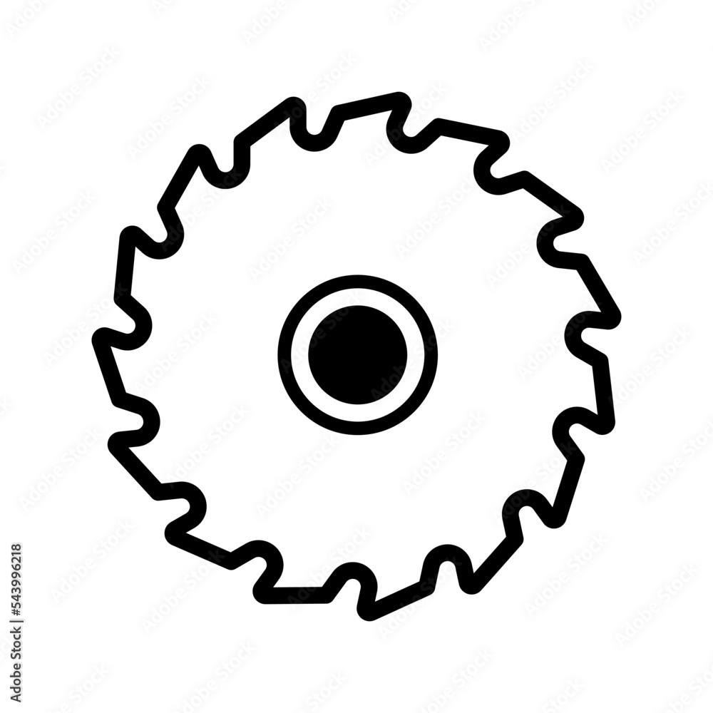 saw blade icon in trendy flat style