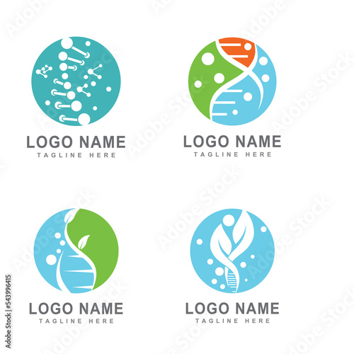 DNA logo illustration vector template