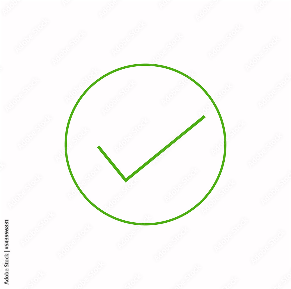 Elegant round correct icon. thin line Done vector icon. Elegant round correct icon. thin line Done vector icon.