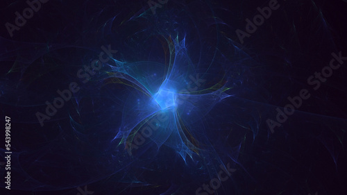 3D rendering abstract blue fractal light background