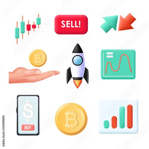 Crypto currency vector icon bitcoin exchange set