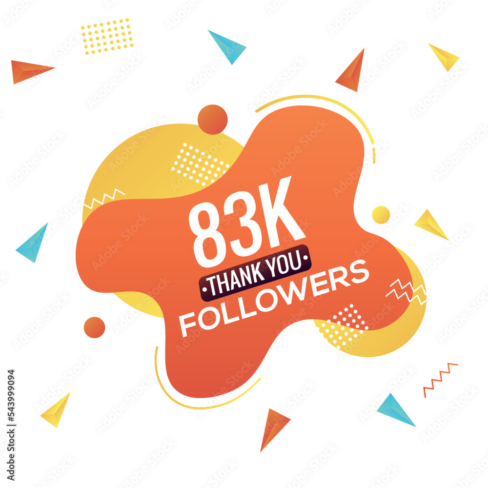 83k followers, social sites post, greeting card vector illustration. 83000 Followers Social Media Online Illustration Label Vector
83k followers, social sites post, greeting card vector illustration. 83000 Followers Social Media Online Illustration Label Vector