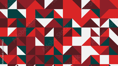 green, white and red geometric pattern, wallpaper for fabric, tile, tablecloth