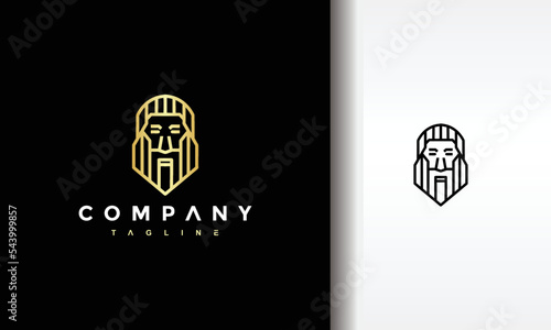 bearded person line logo