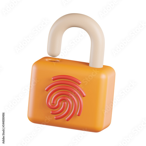 Biometric Security 3D Icon photo