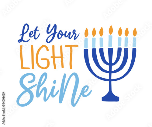 Let Your Light Shine. Hanukkah banner template design