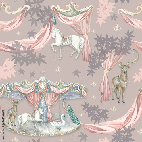 Animal carousel. Pattern.