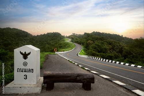 Number three curves road view point of Nan province photo