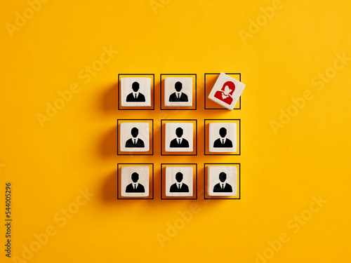 Canvas Print Gender discrimination, exclusion and harassment in business workplace
