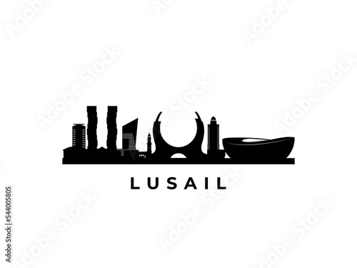 Vector Lusail skyline. Travel Lusail famous landmarks. Business and tourism concept for presentation, banner, web site.