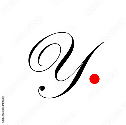 Y swirl monogram. Y calligraphy brand name icon.