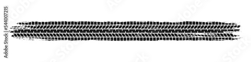 Auto tire tread grunge element. Car and motorcycle tire pattern, wheel tyre tread track. Black tyre print. Vector illustration isolated on white background.