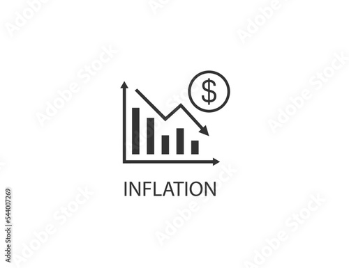 Inflation, money, finance icon. Vector illustration.