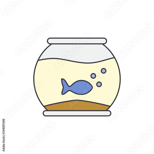 Aquarium icon in color, isolated on white background 