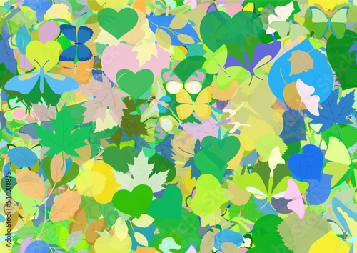 Background pattern abstract seamless design texture. Theme is about repeat, Red Admiral, wildlife, design, seasons, romance, greenery, ornate, Butterfly, relations, love, background, hearts